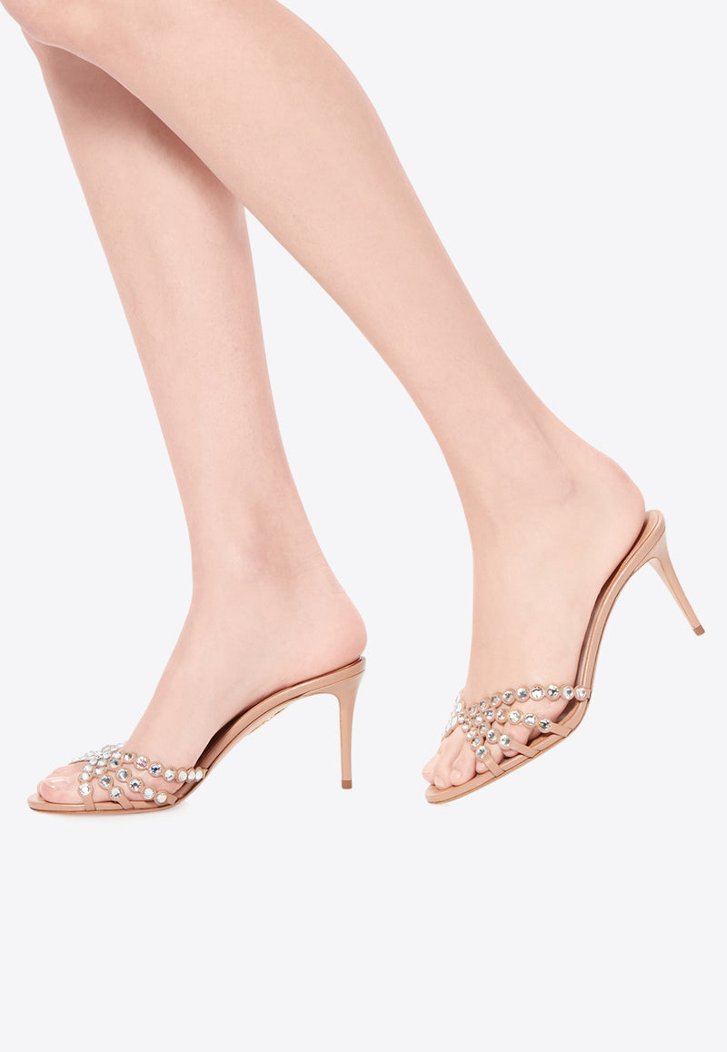 Aquazzura Tequila 75 Leather Mules TQLMIDM0-NAP-PWP