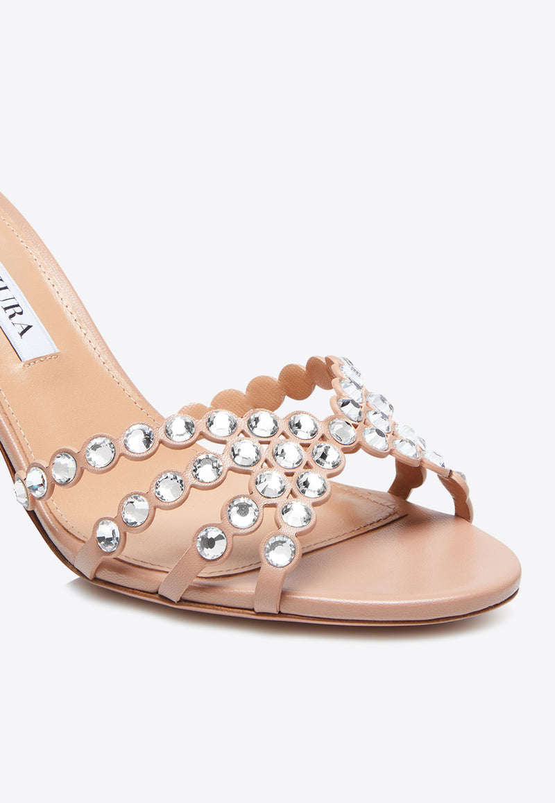 Aquazzura Tequila 75 Leather Mules TQLMIDM0-NAP-PWP