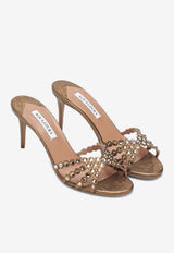 Aquazzura Tequila 75 Leather Sandals Gold TQLMIDM0CYN/S_AQUA-BRA