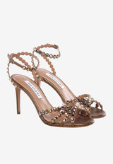 Aquazzura Tequila 85 Crystal-Embellished Sandals Bronze TQLMIDS0-CYNBRA BRASS