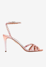 Aquazzura Tequila 85 Crystal-Embellished Sandals Pink TQLMIDS0-DNLFLM FLAMINGO