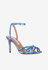 Aquazzura Tequila 85 Crystal-Embellished Sandals TQLMIDS0-MTOBLU BLUE