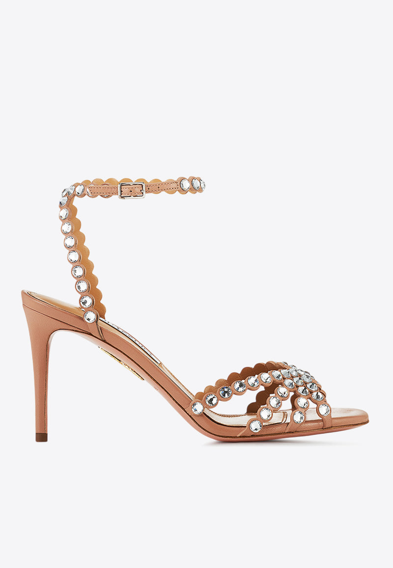 Aquazzura Tequila 85 Leather Sandals TQLMIDS0-NAP-PWP