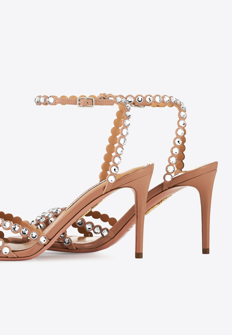 Aquazzura Tequila 85 Leather Sandals TQLMIDS0-NAP-PWP