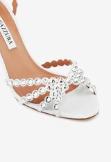 Aquazzura Tequila 85 Suede Sandals TQLMIDS0-NAPFFF WHITE