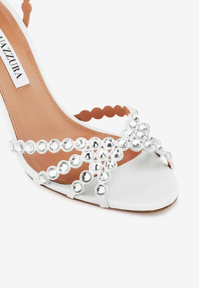 Aquazzura Tequila 85 Suede Sandals TQLMIDS0-NAPFFF WHITE