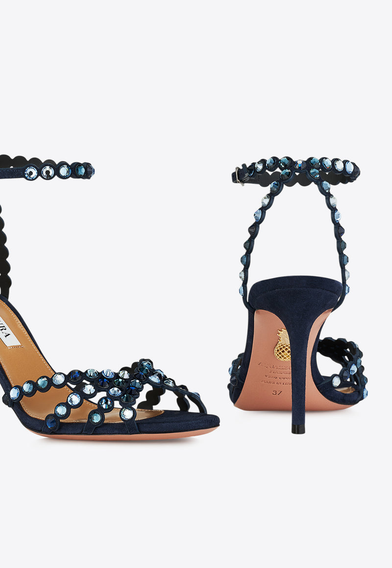 Aquazzura Tequila 85 Suede Sandals TQLMIDS0-SUE-MZN