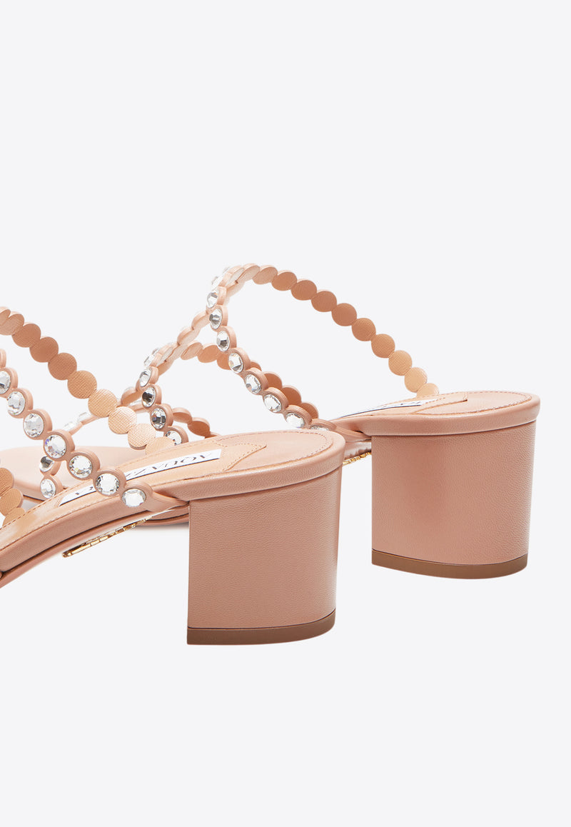 Aquazzura Tequila 50 Leather Sandals TQLMIDS1-NAP-PWP