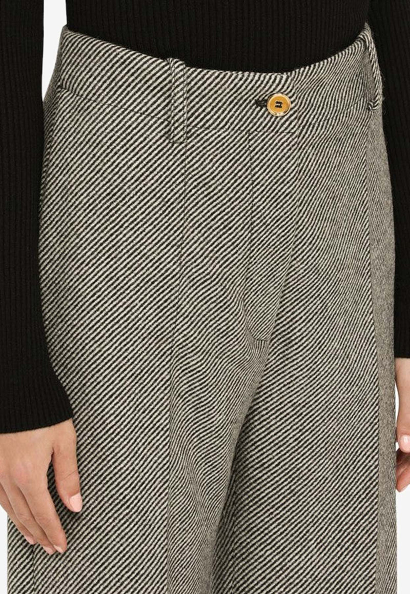 Patou Herringbone Straight-Leg Pants Gray TR0020149WO/N_PATOU-963A