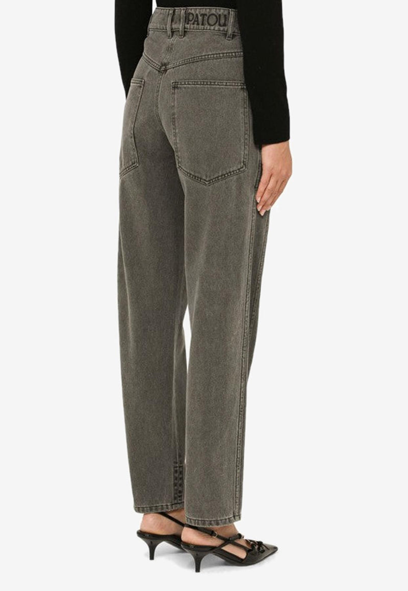 Patou Logo Embroidered Boyfriend Jeans Charcoal TR0320081DE/N_PATOU-959A