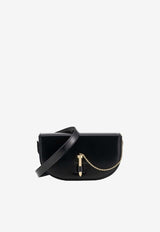 Aquazzura Tribeca Leather Crossbody Bag TRCCRBR0-SPZBLD BLACK/LIGHT GOLD