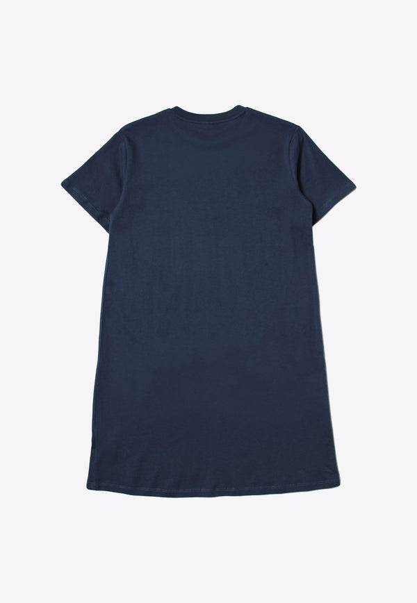 Stella McCartney Kids Girls Fringed Star T-Shirt Dress Blue