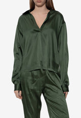 Long-Sleeved Silk Blouse