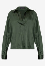 Long-Sleeved Silk Blouse