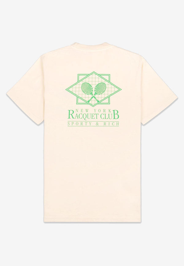 Sporty & Rich Ny Racquet Club Crewneck T-shirt Cream TS841CRCREAM