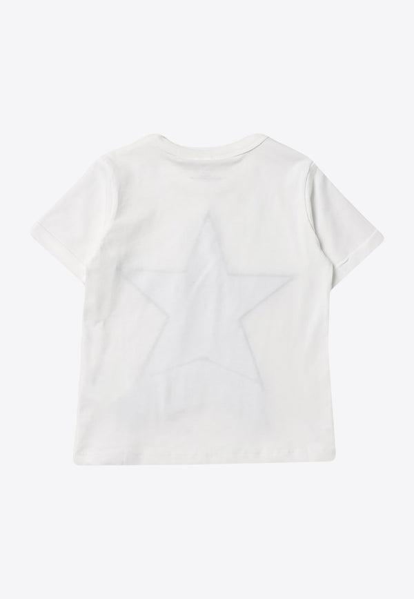 Stella McCartney Kids Girls Fringed Star T-Shirt White