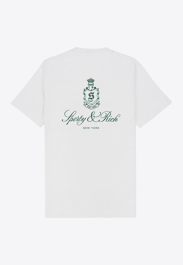 Sporty & Rich Vendome Logo Print T-shirt TSAW2345WHWHITE