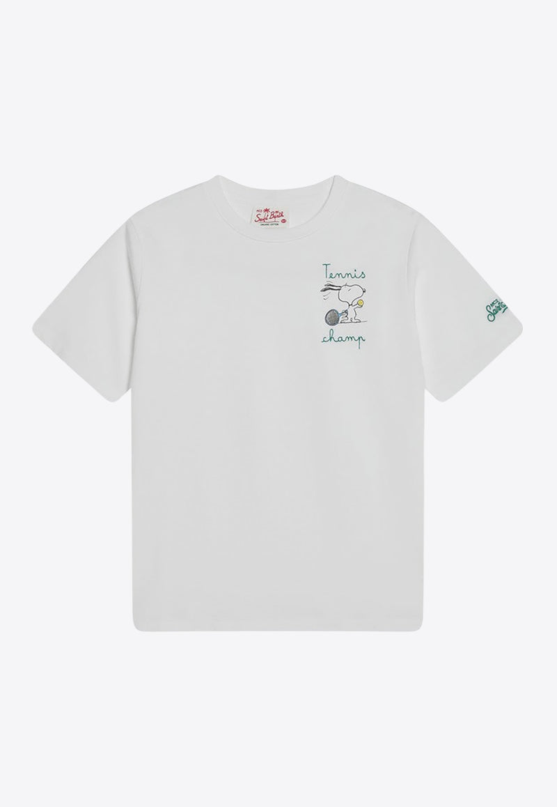 MC2 Saint Barth Kids Boys Snoopy Tennis Print T-shirt White TSH000102565H/Q_MC2-01NEMB