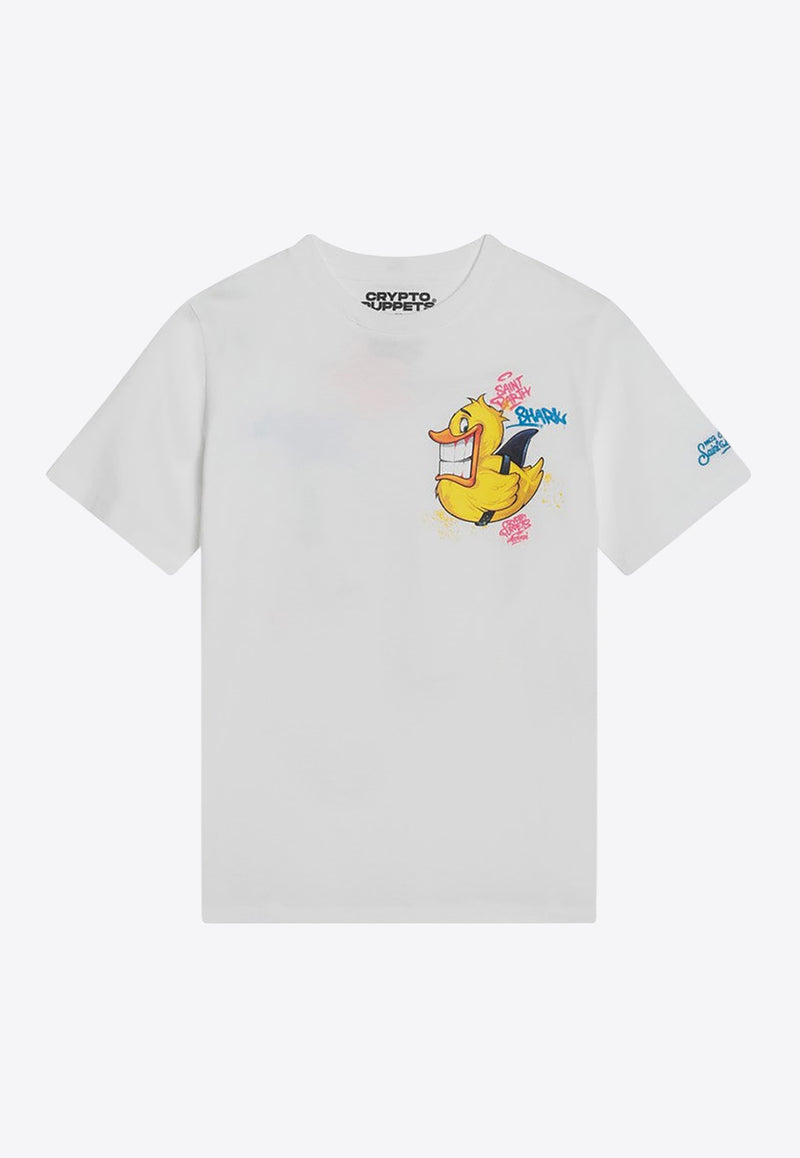 MC2 Saint Barth Kids Boys Duck Print T-shirt White TSH000103985H/Q_MC2-01N