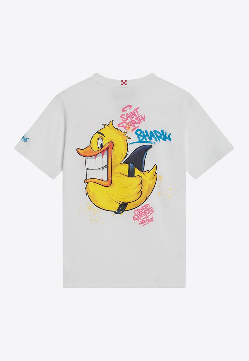 MC2 Saint Barth Kids Boys Duck Print T-shirt White TSH000103985H/Q_MC2-01N