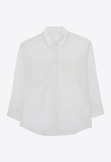 The Frankie Shop Madeline Long-Sleeved Sheer Shirt White TSHMAD005WHITE