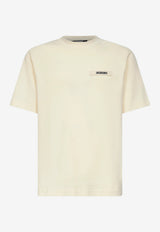 Jacquemus Grosgrain Logo Crewneck T-shirt Beige TSM00133AJ00226_BEIGE