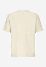 Jacquemus Grosgrain Logo Crewneck T-shirt Beige TSM00133AJ00226_BEIGE