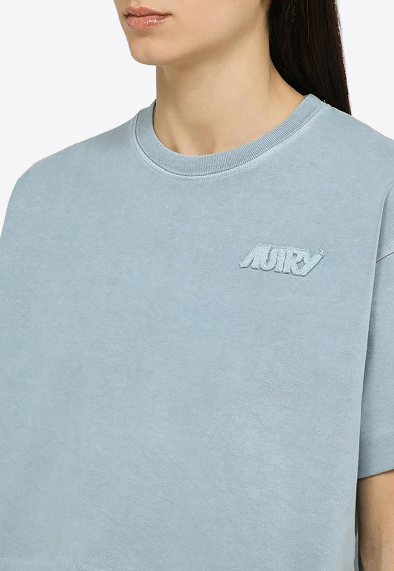 Autry Logo Short-Sleeves Cropped T-shirt TSPW519A/O_AUTRY-519A Blue