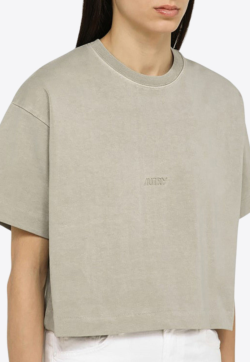 Autry Logo Short-Sleeves Cropped T-shirt TSPW581F/O_AUTRY-581F Gray