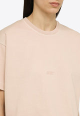 Autry Logo Short-Sleeves Cropped T-shirt TSPW581R/O_AUTRY-581R Pink