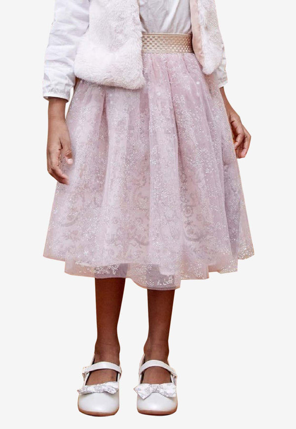 Atelier Choux Girls Ballerina Toile De Jouy Skirt Pink TT-M3-TDJA_PINK