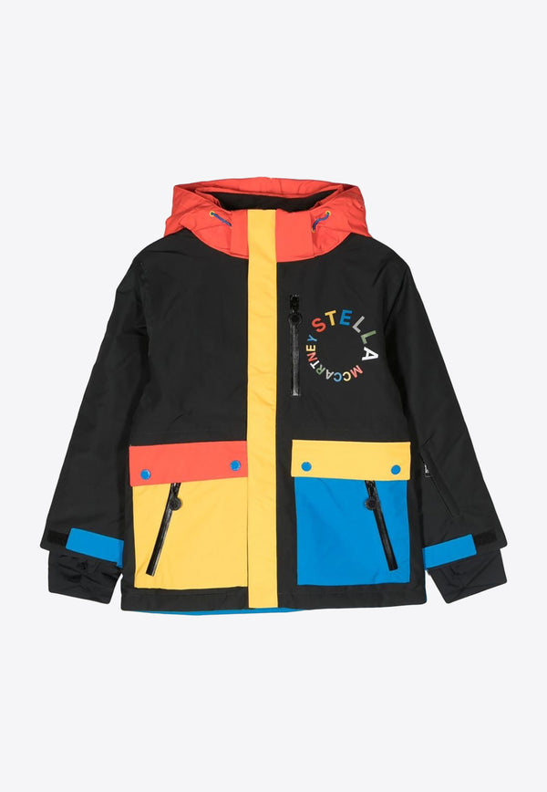 Stella McCartney Kids Boys Color-Block Hooded Ski Jacket Multicolor