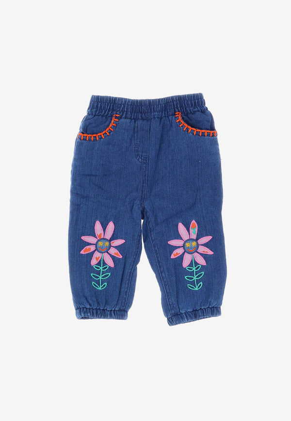 Stella McCartney Kids Girls Flower-Embroidered Jeans TT6040_Z1267_618