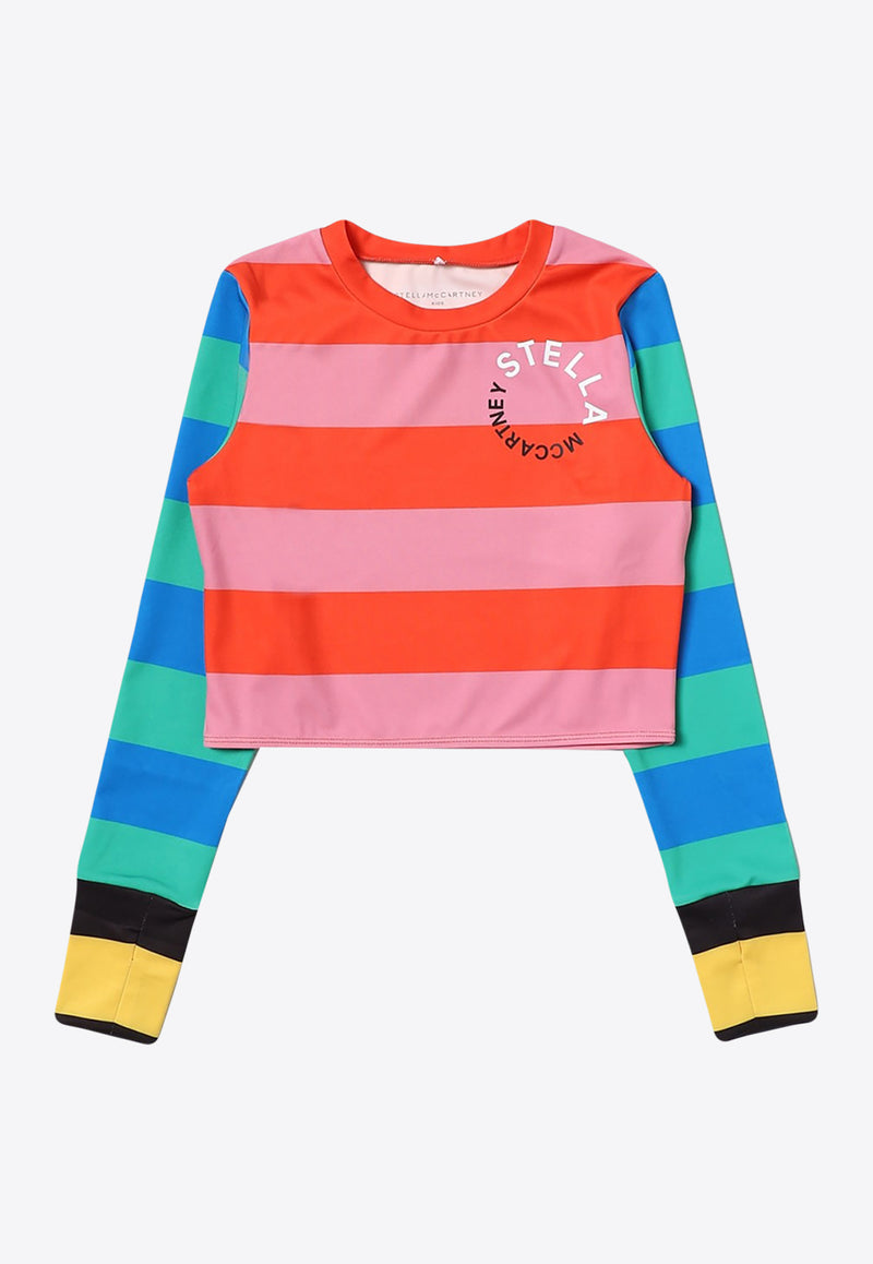Stella McCartney Kids Girls Logo Striped T-shirt TT8A00-Z1323MULTICOLOUR