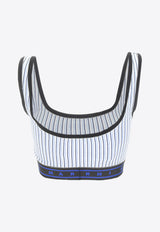 Marni Logo Waistband Striped Cropped Top Blue TTMA0290A0_UTN913_STB48