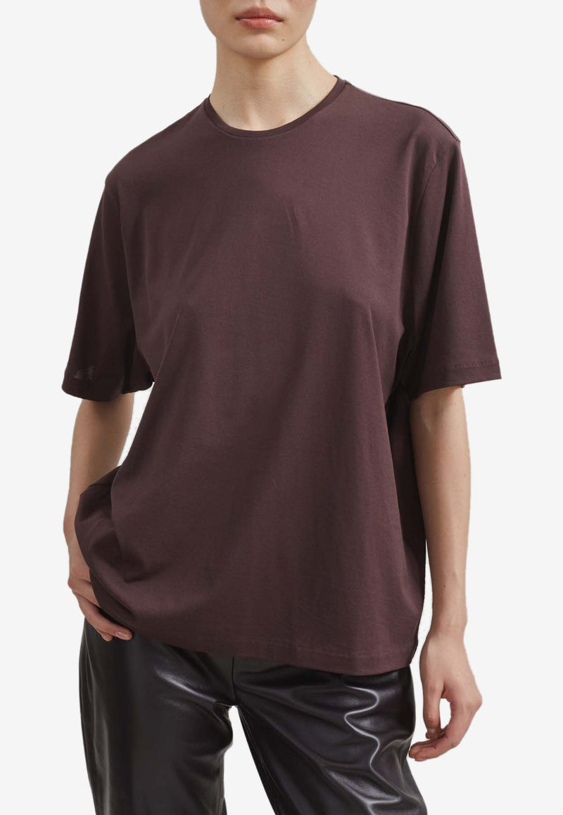 The Frankie Shop Harper Basic Crewneck T-shirt Purple TTSHARPER02870PLUM