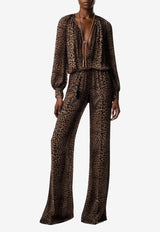 Tom Ford Leopard Print Gathered Jumpsuit TU0287-FAP234 ZLEOB Multicolor