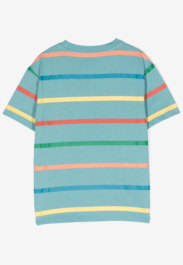 Stella McCartney Kids Boys Logo Striped T-shirt TU8P81-Z1742MULTICOLOUR