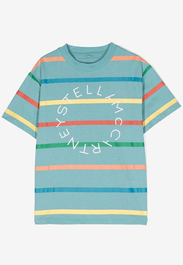 Stella McCartney Kids Boys Logo Striped T-shirt TU8P81-Z1742MULTICOLOUR