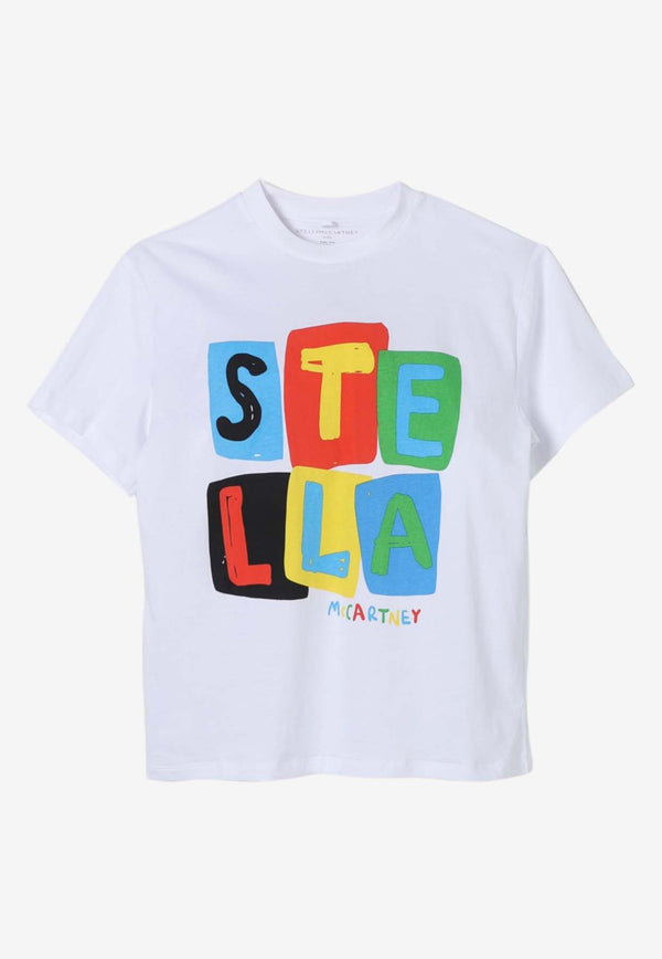 Stella McCartney Kids Boys Graphic Logo Print T-shirt TU8Q00-Z0434WHITE