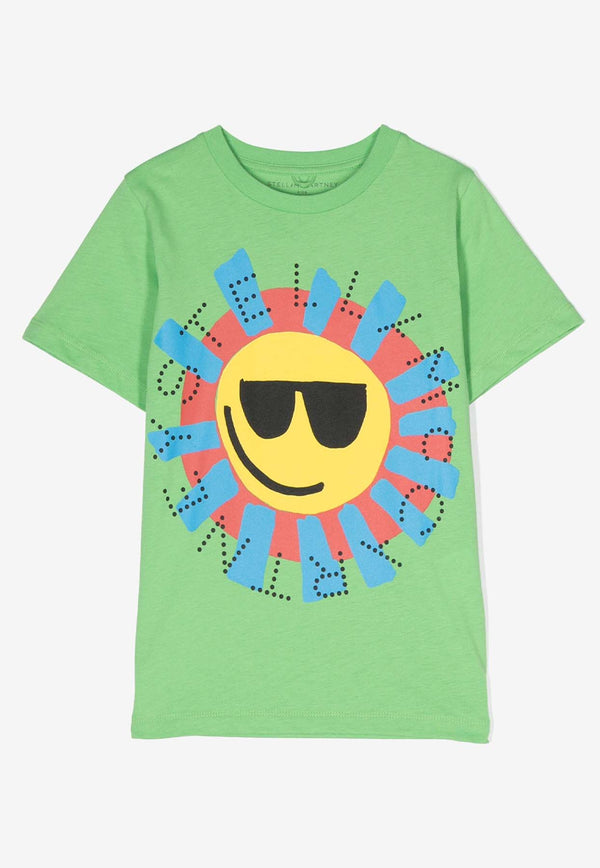 Stella McCartney Kids Boys Graphic Logo Print T-shirt TU8R11-Z0434GREEN