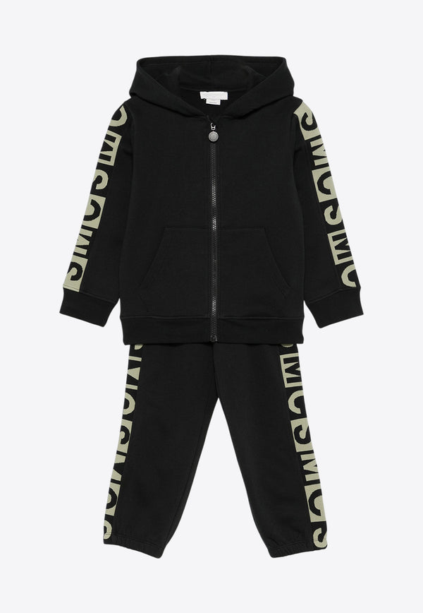 Stella McCartney Kids Boys Logo Jacquard Track Suit Black TV3P60-Z0409BLACK