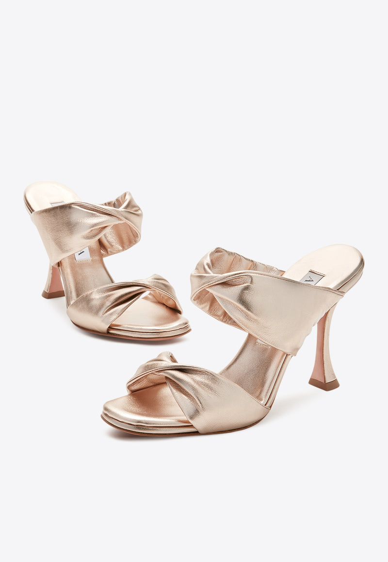 Aquazzura Twist 95 Leather Mules TWIHIGS0-NPL-LCO