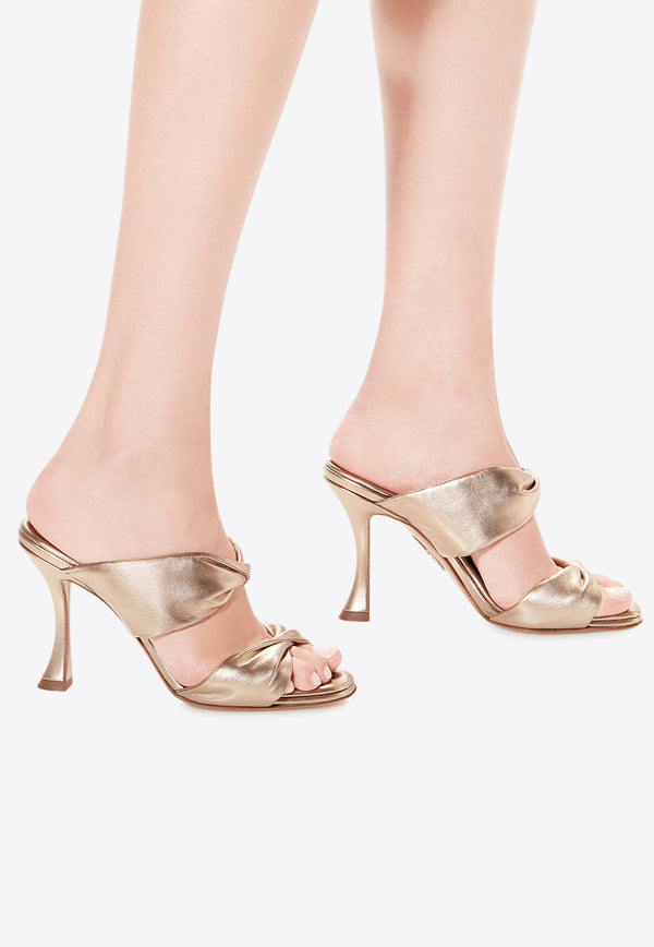 Aquazzura Twist 95 Leather Mules TWIHIGS0-NPL-LCO