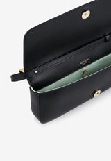 Aquazzura Twist Leather Shoulder Bag TWIMBGB0-CALBLD BLACK/LIGHT GOLD