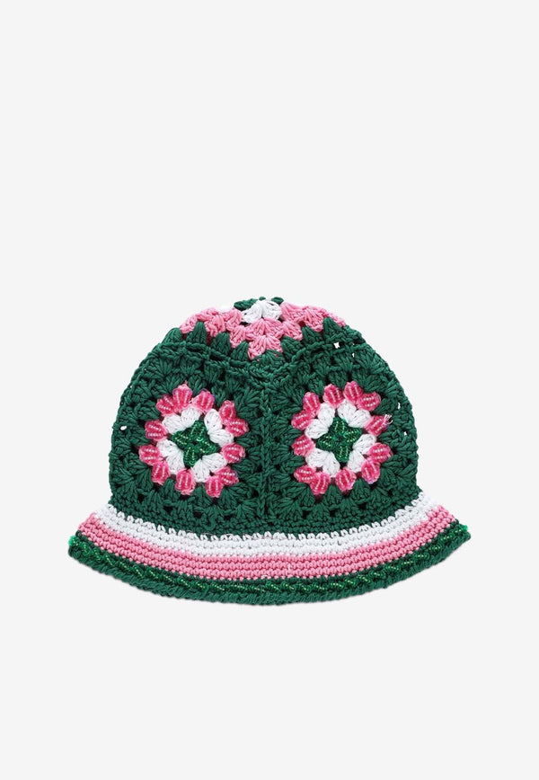 Matimì Crochet Knit Bucket Hat Green TWISTCO/K_MATIM-VE