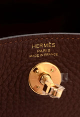 Mini Lindy 20 in Terre Taurillon Clemence in Gold Hardware