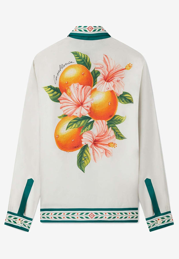 Casablanca Oranges En Fleur Long-Sleeved Shirt White U-MPS24-SH-021-01WHITE MULTI