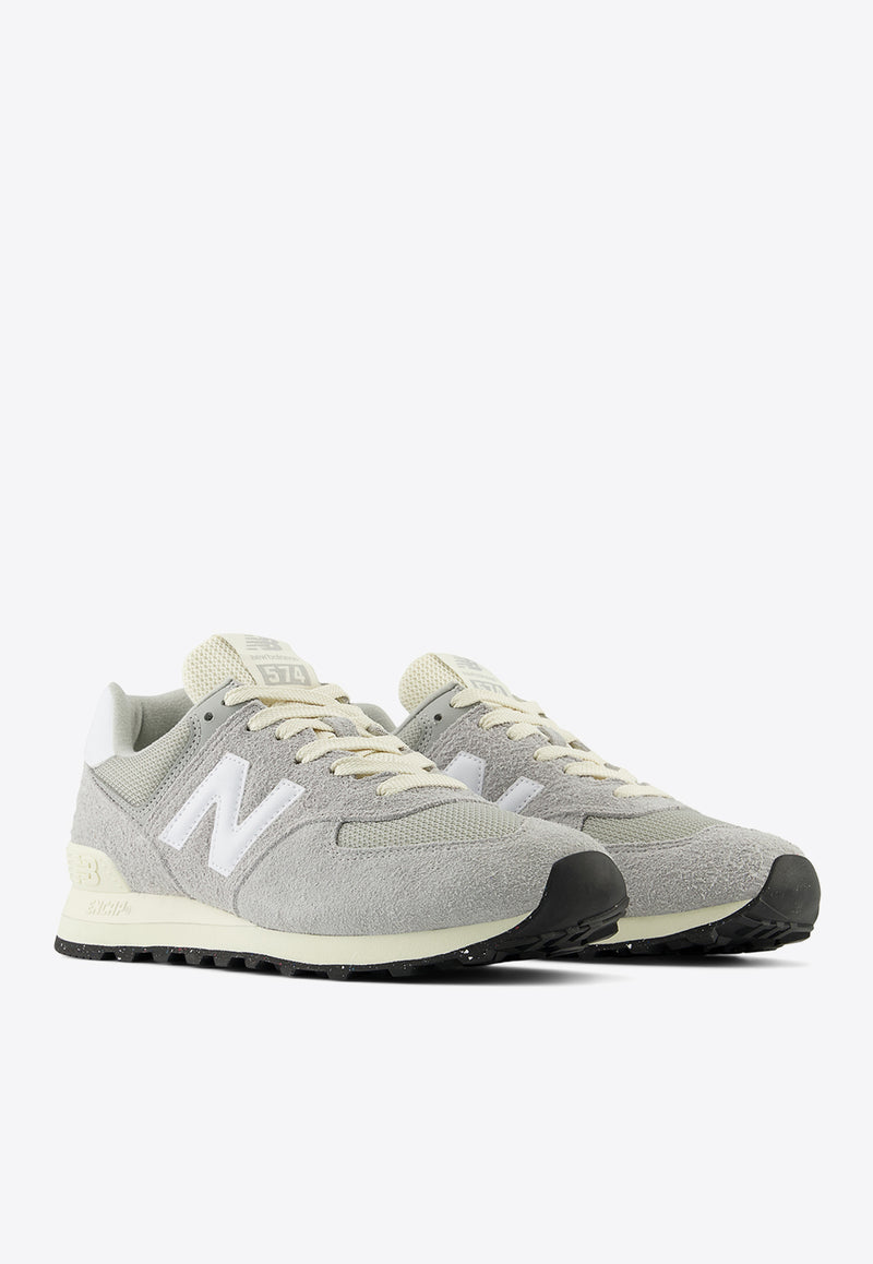 New Balance 574 Low-Top Sneakers in Concrete with White Gray U574RBL