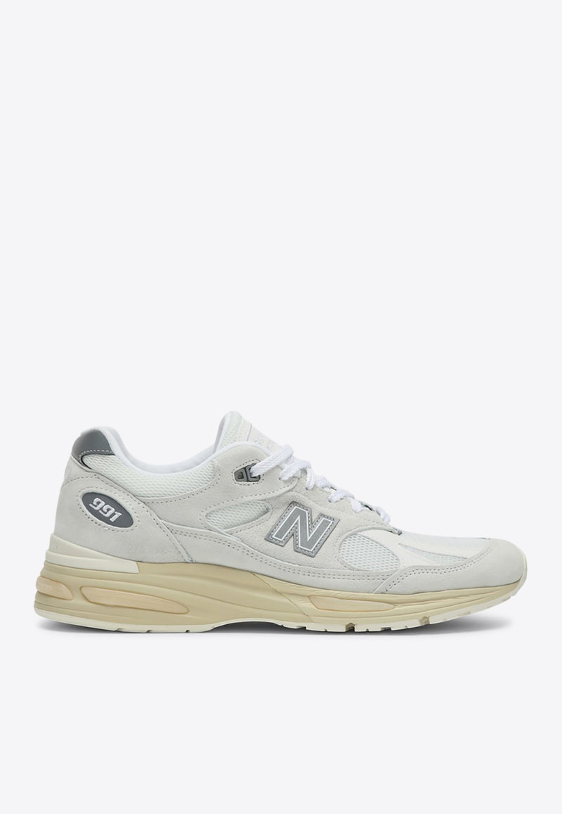 New Balance 991V2 Lace-Up Sneakers White U991OW2LE/Q_NEWB-OW
